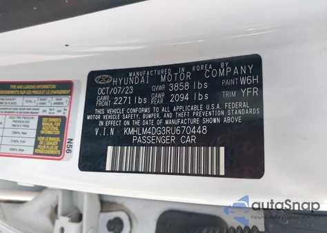 2024 Hyundai Elantra Sel z USA, uszkodzony, nr VIN KMHLM4DG3RU670448